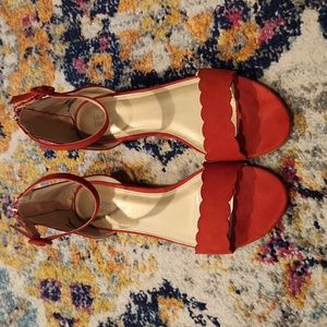 Womens red SZ 11 Sandals